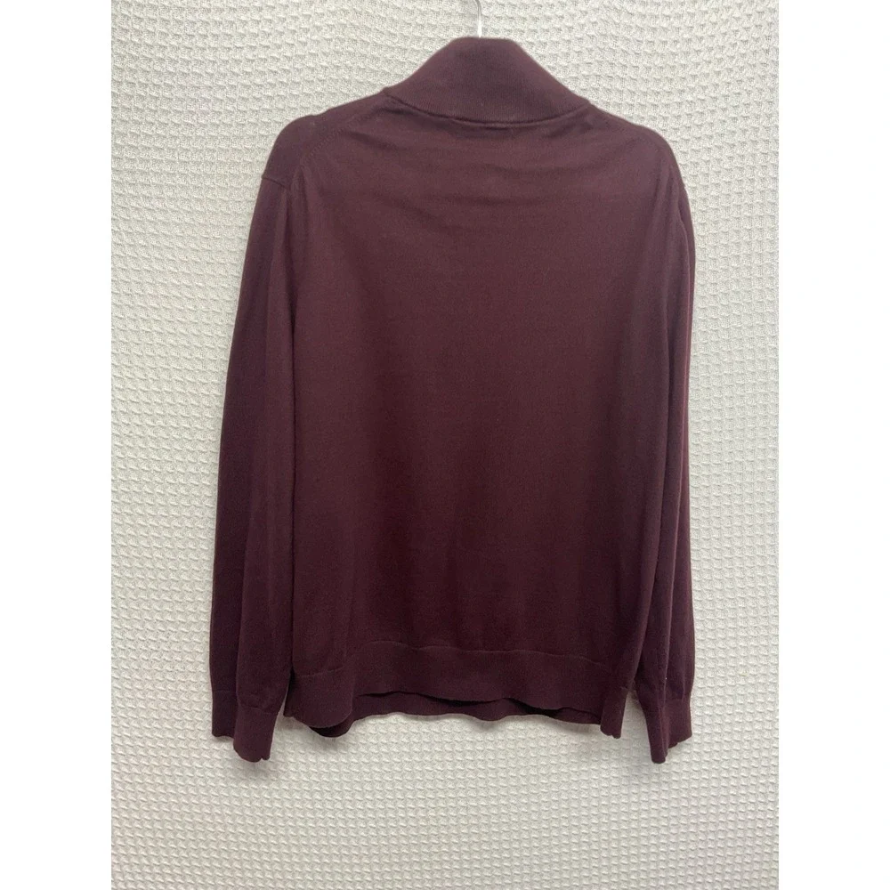 Banana Republic Cotton Cashmere 1/2 Zip Sweater Men's XL Burgundy Preppy